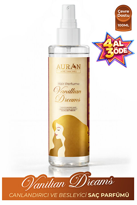 AURAN Vanilya Saç Parfümü Besleyici ve Onarıcı Saç Bakım Spreyi Vanillian Dreams Hair Perfume Spray 100ml