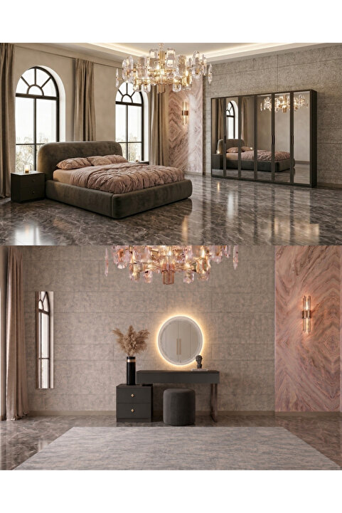 inegölmobilyası Merlin Yatak Odası Takımı %100 MDF & Baza hediyeli