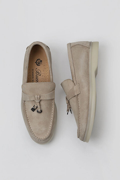 Bueno Shoes Bej Süet Kadın Günlük Ayakkabı 05ws101