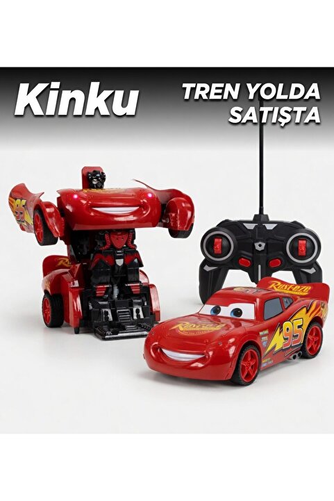 KİNKU Şimşek Mcqueen Uzaktan Kumandalı Robota Dönüşen Şimşek Mcqueen araba