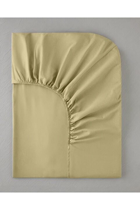 English Home Novella Premium Pamuk Dokulu King Size Lastikli Çarşaf 180x200 cm Açık Sarı