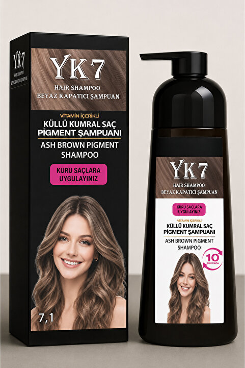 yk7 kozmetik Beyaz Kapatıcı (Küllü Kumral 7.1 ) Şampuan 300 ml.(AMONYAKSIZ FORMÜL)