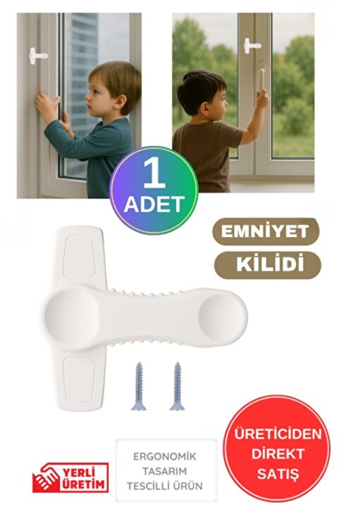 WAPPA 1 Adet Pvc Pimapen Pencere Cam Balkon Kapısı Güvenli Emniyet Kilidi