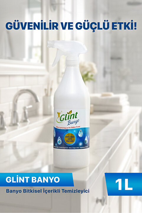 Glint Banyo 1 Litre Bitkisel İçerikli Kireç ve Pas Temizleyici