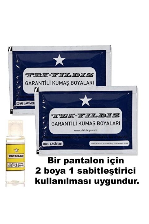 TekYıldız Kumaş Boyası Koyu Lacivert 2 Paket+sabitleme 1 Paket