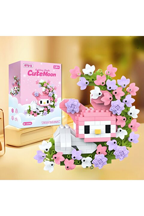 DEK BRICKS My Melody Çiçekli Ay Tasarımlı Dekoratif Yapı Blok Seti