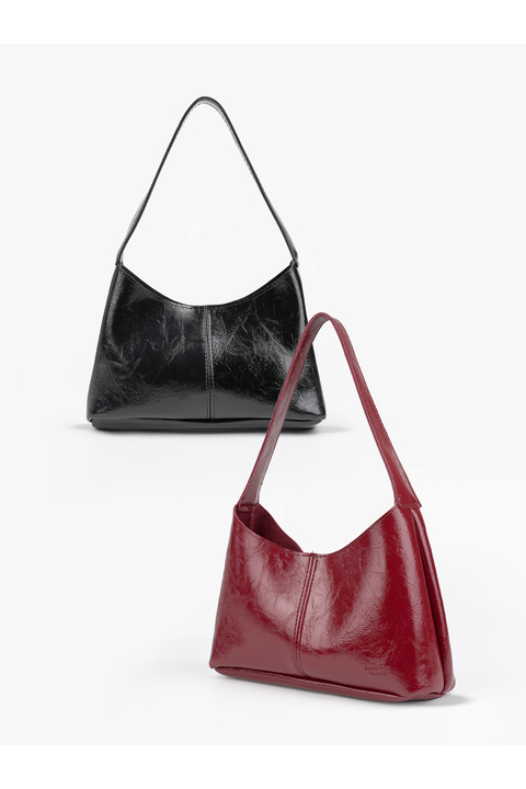 Shaka Kırışık Dokulu Siyah/Kırışık Dokulu Bordo SHK281 Set,Suni Deri,Çıtçıtlı,2'li El,Kol ve Omuz Çanta Seti