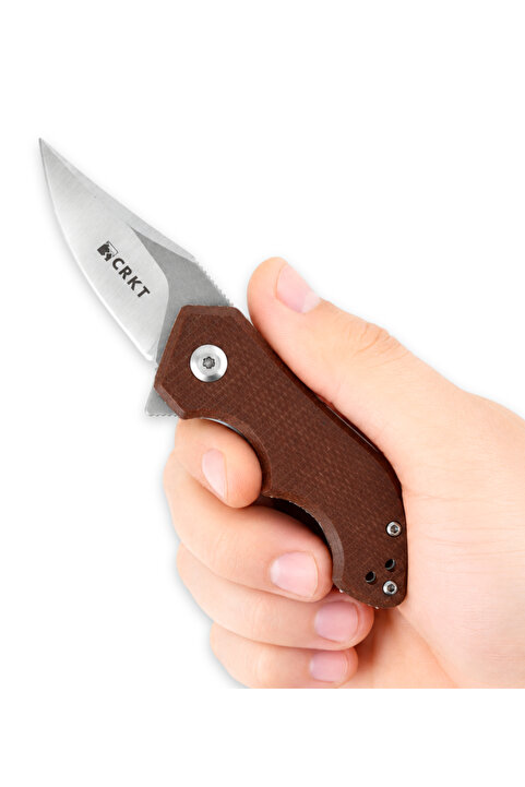 CRKT ARVION Kahverengi Fiber Cep Çakısı, Paslanmaz Çelik, EDC Çakı, Kamp Çakısı, Mini Çakı Bıçak