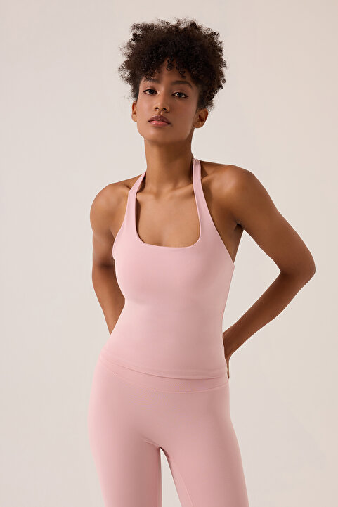 Los Ojos x Ece Pembe Halter Yaka Top Halter Tank
