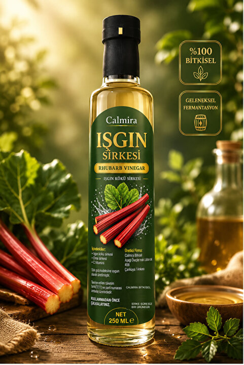 CALMİRA Işgın Kökü Sirkesi Katkısız 250 ml | Fermente Sirke | Işkın Vinegar | Rheum Ribes | Rhubarb vinegar