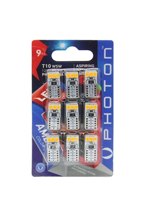 Photon Led Ph7010na B9 Blister 9 Adet Amber Turuncu Led