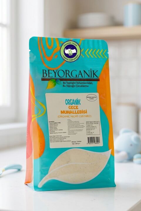 BEYORGANİK Organik Gece Muhallebisi (PESTİSİT VE AFLATOKSİN ANALİZLİ) 200gr (PAPATYA VE REZENE ILAVELİ)