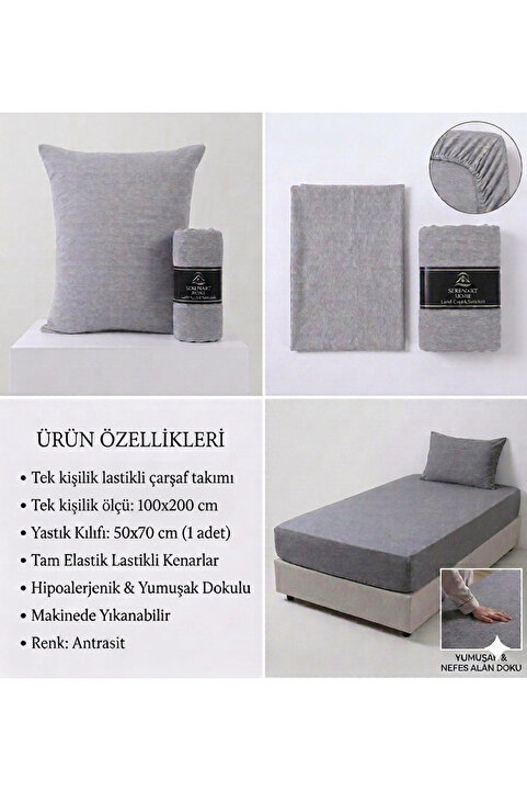 SERENART HOME TEK KİŞİLİK LASTİKLİ ÇARŞAF TAKIMI