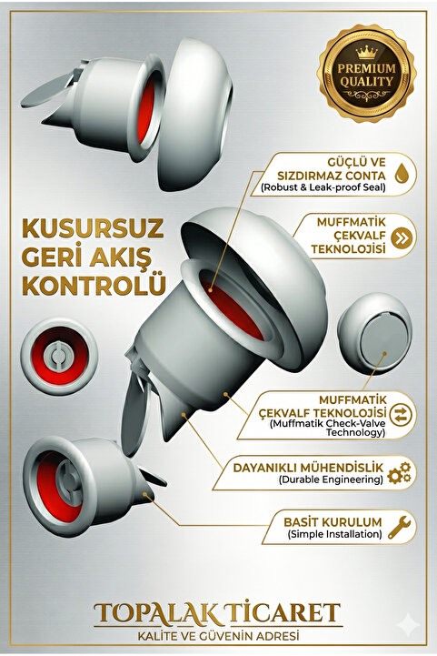 Genel Markalar Lavabo Gider Kapatıcı Çekvalfli Conta Lavabo Koku Giderici