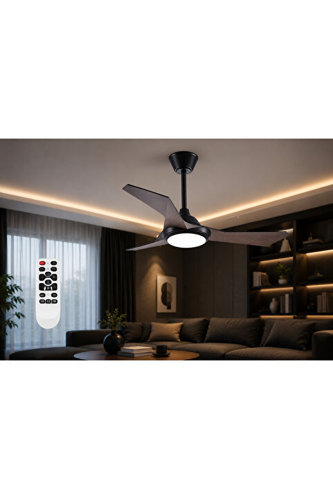 Cata Bern 40w Ledli 132cm 3 Renk Mod Ahşap Görünümlü Tavan Vantilatörü CT-3002