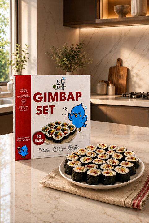 Sopung Gimbap Seti (10 Rulo) – Kore Gimbap Kit | Evde Pratik Yapım