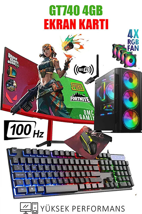 DMC N90x (GTA 5) I7-860,16GB RAM,256GB SSD,4GB GT740 128BİT,24"100hz Curved Oyuncu Masaüstü Bilgisayar