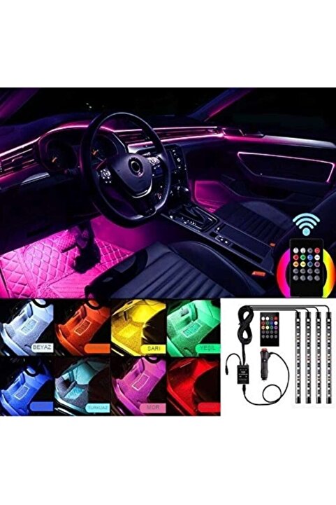 Volstore Fiat / Tofaş Tempra Uyumlu Ayak Altı Led Aydınlatma Uzaktan Kumandalı 8 Renk
