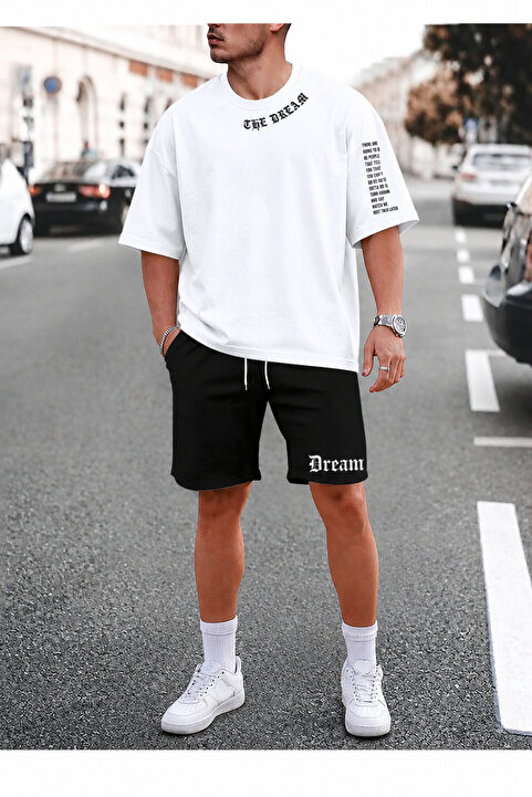 Tarzsokak Homme Erkek Yazılı Baskılı T-Shirt Ve Şort Takım