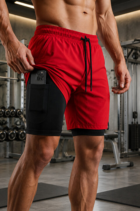 Ghassy Co Erkek Running Hızlı Kuruma Micropoly Antrenman Halısaha Fitness Kısa Taytlı Outdoor Şort