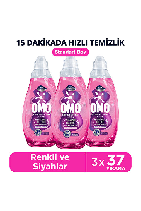 Omo Express Fresh Capcanlı Renkler Renkli ve Siyahlar Sıvı Çamaşır Deterjanı 1480 ml x3