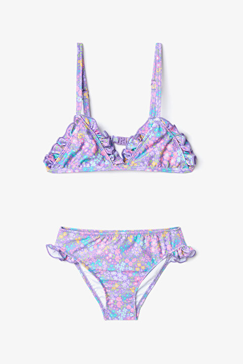 Penti Kız Çocuk Pretty Flowers Üçgen Çok Renkli Bikini Takımı