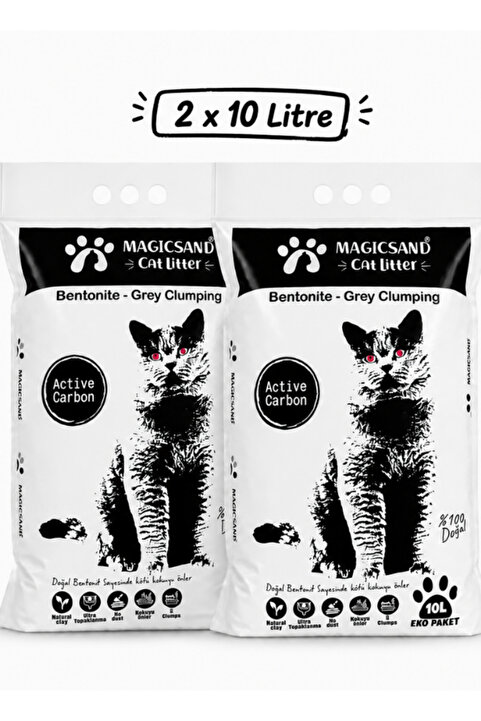 Magic Sand Aktif Karbon Kedi Kumu 10lt X 2 Adet- Cat Litter