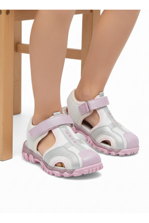 homiro Çocuk Tek Bantlı Sandalet-Pembe Gökkuşağı