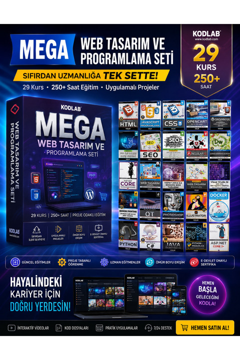 Kodlab Yayın Dağıtım MEGA WEB TASARIM VE PROGRAMLAMA SETİ