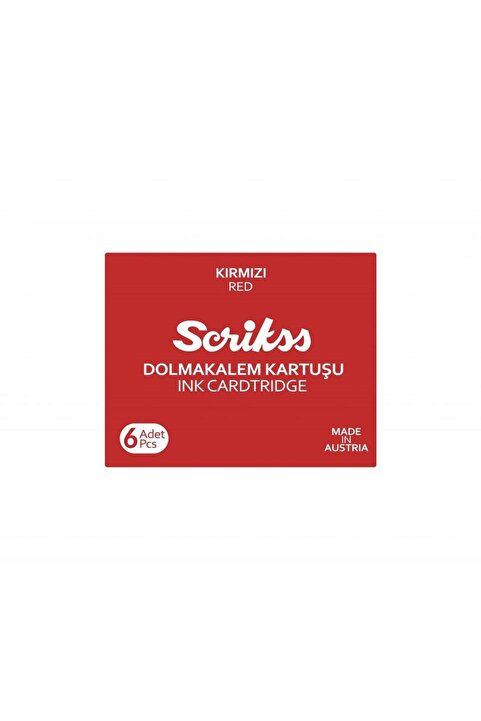 Scrikss Dolma Kalem Kartuş 6'lı Paket Kırmızı