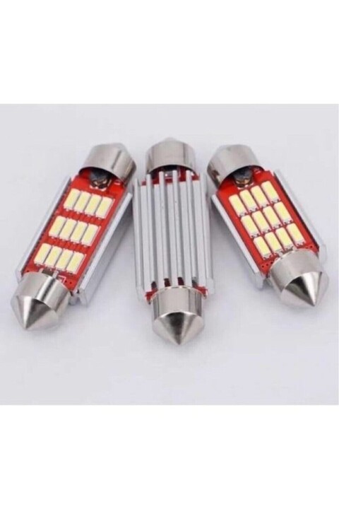 Universal 2 Adet Sofit Led Ampül Siemens Tipi 12 Ledli Beyaz Sofit Tavan Ve Plaka Ampülü 39 Mm Canbus