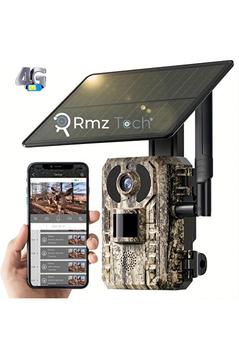 RMZTECH Avenir S440H 3MP 4G Solar Foto Kapan Kamuflaj Avcılık Doğal Yaşam Kamerası Sim Kartlı