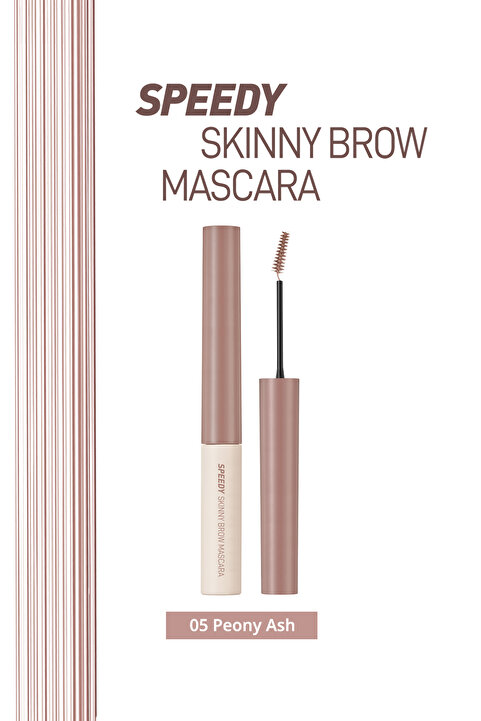 PERIPERA Renklendirici ve Sabitleyici Kaş Maskarası Speedy Skinny Brow Mascara 05 Peony Ash