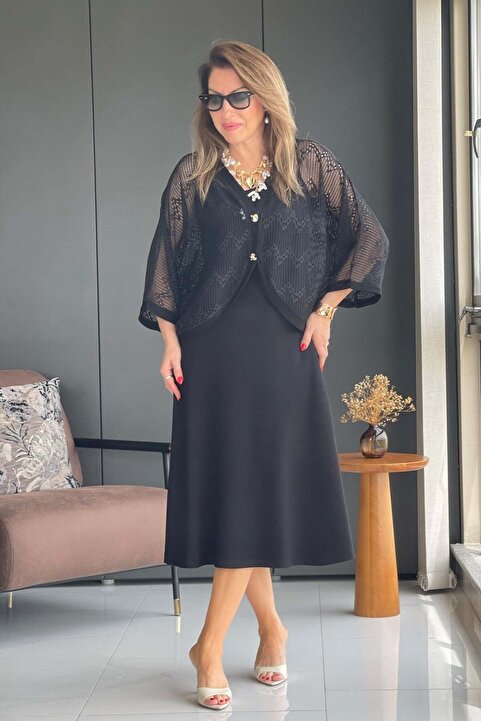 MİSLİNA BUTİK Bolero Detay Siyah Elbise