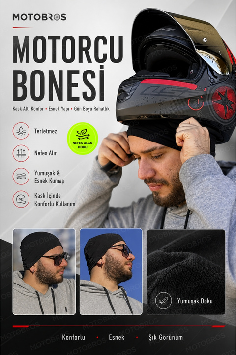 Motobros Kask Bonesi Balaklava Yazlık Kask Maskesi Kask Bere Motorcu Buff Maske Motorcu Maskesi