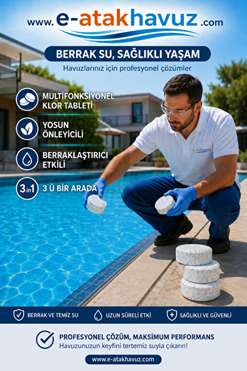 Eczacıbaşı Maratem M806 %90 1kg (5x200gr) Havuz Tablet Dezenfektan Klor+Çöktürücü+Yosun