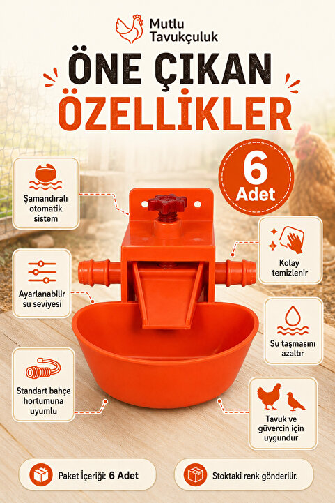 STELLA MODA Otomatik Akıllı Tavuk Civciv Suluğu Suluk 6 Adet Hindi Ördek Bıldırcın Güvercin Yumurta Yumurtacı