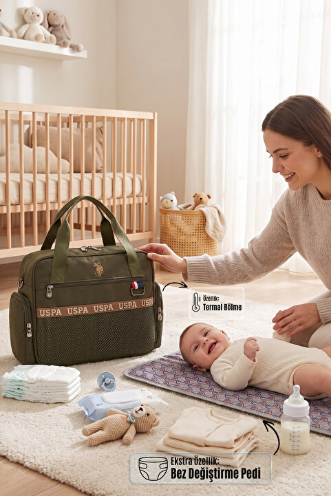 U.S. Polo Assn. Plabç21599 U.s Polo Haki Anne Bebe Çantası