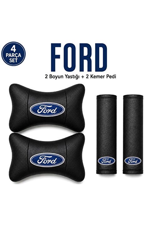 BsElektronik Ford Papyon Yastık Boyun Yastığı + Emniyet Kemeri Kılıfı Takım