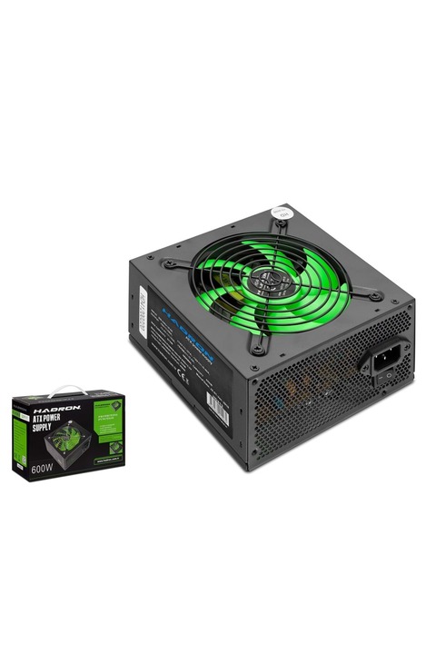 HADRON HD413 PC Power Supply Güç Kaynağı 600W 12 cm Fan ATX Siyah
