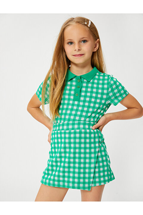 Koton Polo Tişört Crop Kısa Kollu Düğme Detaylı Dar Kalıp