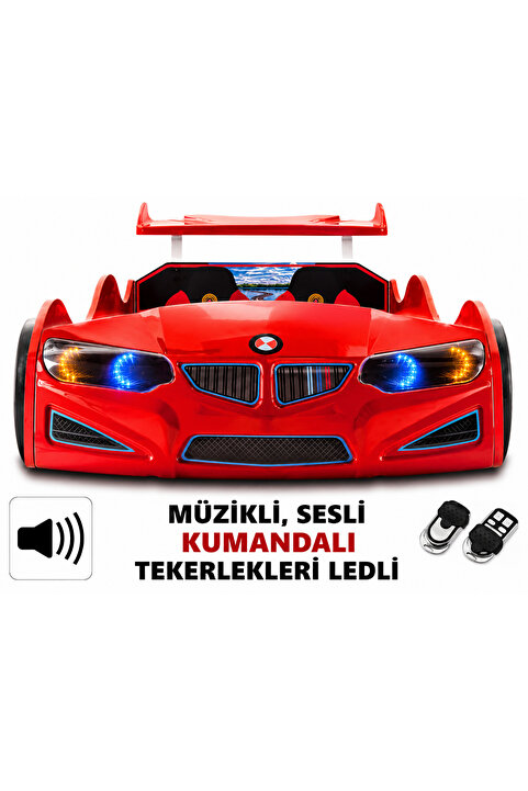 inegoldeneve Gt1 - Bmw - Kırmızı Arabalı Yatak - Araba Karyola - M7 Serisi - Full Ledli