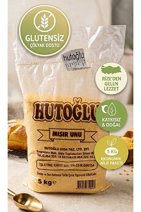 HUTOĞLU Rize Mısır Unu Taş Değirmen Rize Mısır Unu ( GLUTENSİZ ) 5 Kg