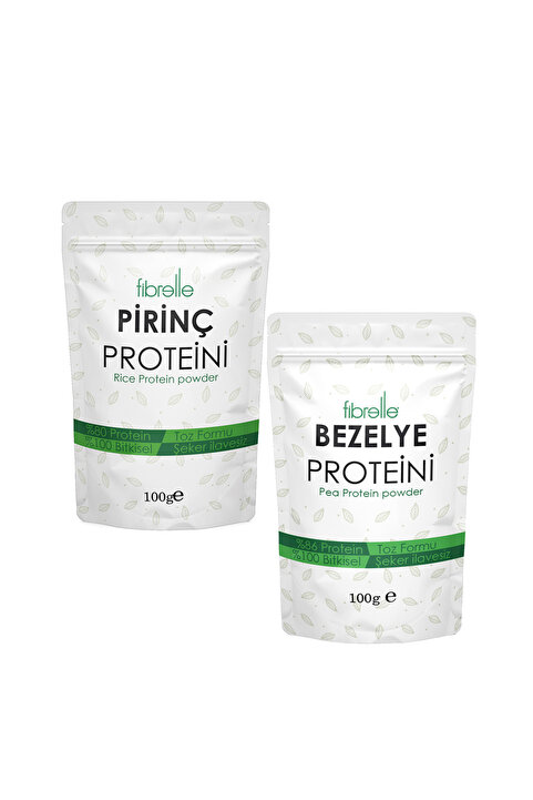 Fibrelle Bezelye & Pirinç Proteini Tozu 100 g - Vegan Kompleks Protein / Deneme Boyu