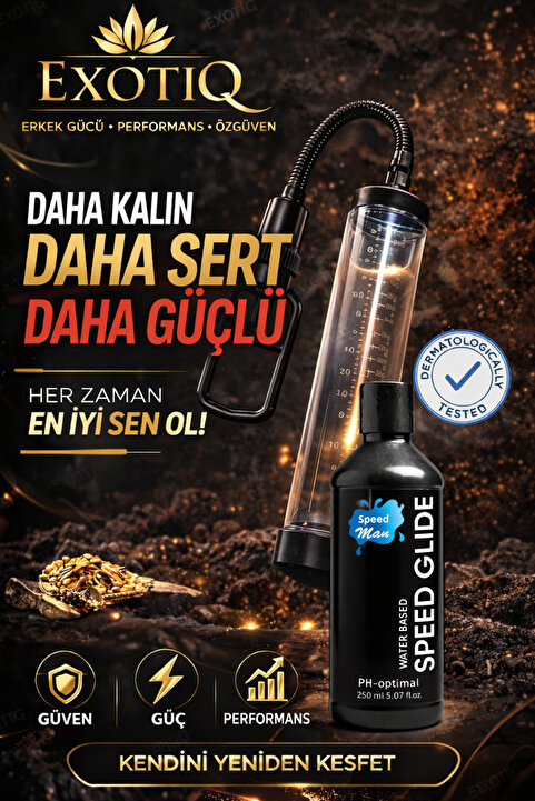 shkoder Penis Pompası 20 CM Silikon Girişli Vakum Pompası + Speed Glide lubricand