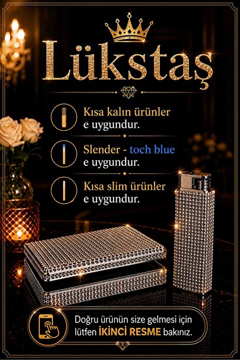 Lüks Taş Taşlı Sigara Tabakasi Ve Çakmak