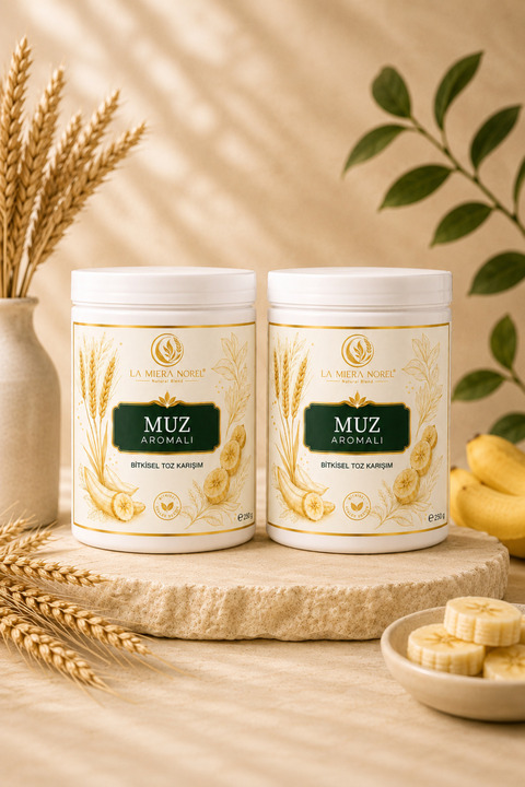 La Miera Norel Bitkisel İçerikli Muz Aromalı Yüksek Kalorili Toz Karışımı 2 Aylık 250gr X 2 Kutu