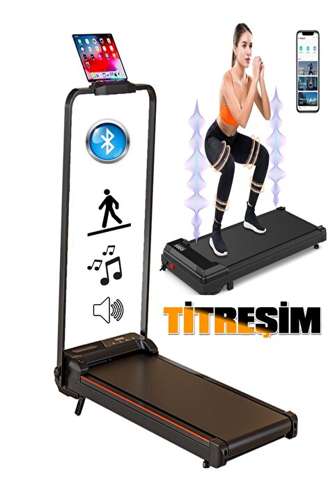 Havana KB800 Koşu Bandı Titreşim Modlu Bluetoothlu Eğimli Yürüme 2hp Motor Fitness Katlanır 7 Katman Akıllı Koşu Pedi Kumandalı