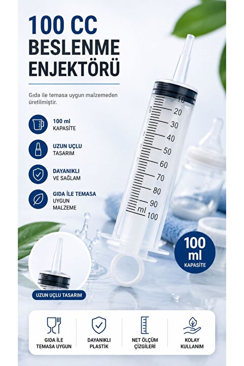 COLD BREW TREND by uğur cadırcı 100 ml Büyük Boy Şırınga - Sıvı Transfer ve Mama Şırıngası - Çok Amaçlı Enjektör