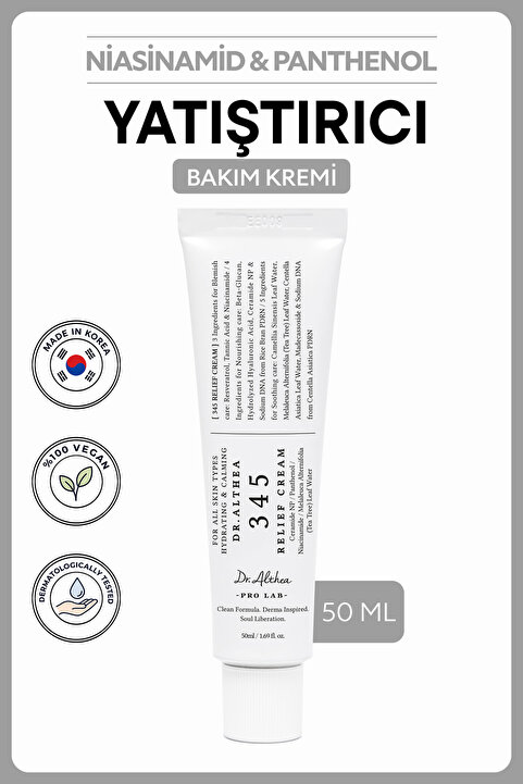 Dr. Althea 345 Relief Cream | Akne Karşıtı Niacinamide Resveratrol Centella Yatıştırıcı Nemlendirici Krem 50 ml
